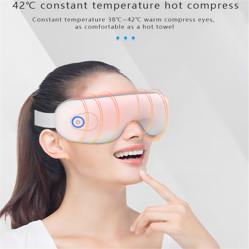 Folding Eye Massager Eye Mask with Heat, Bluetooth Music Airbag Eye Care Device for Eye Strain, Dry Eye Relief & Improv