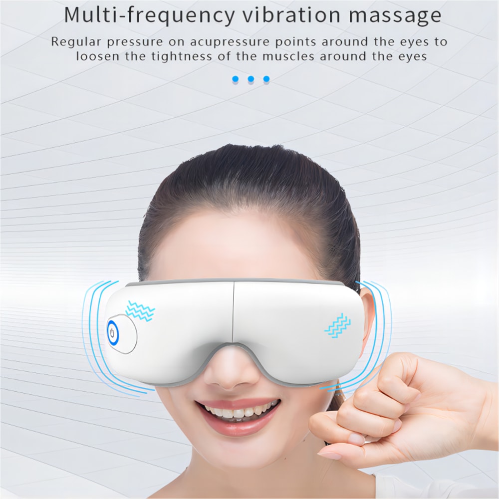 Folding Eye Massager Eye Mask with Heat, Bluetooth Music Airbag Eye Care Device for Eye Strain, Dry Eye Relief & Improv