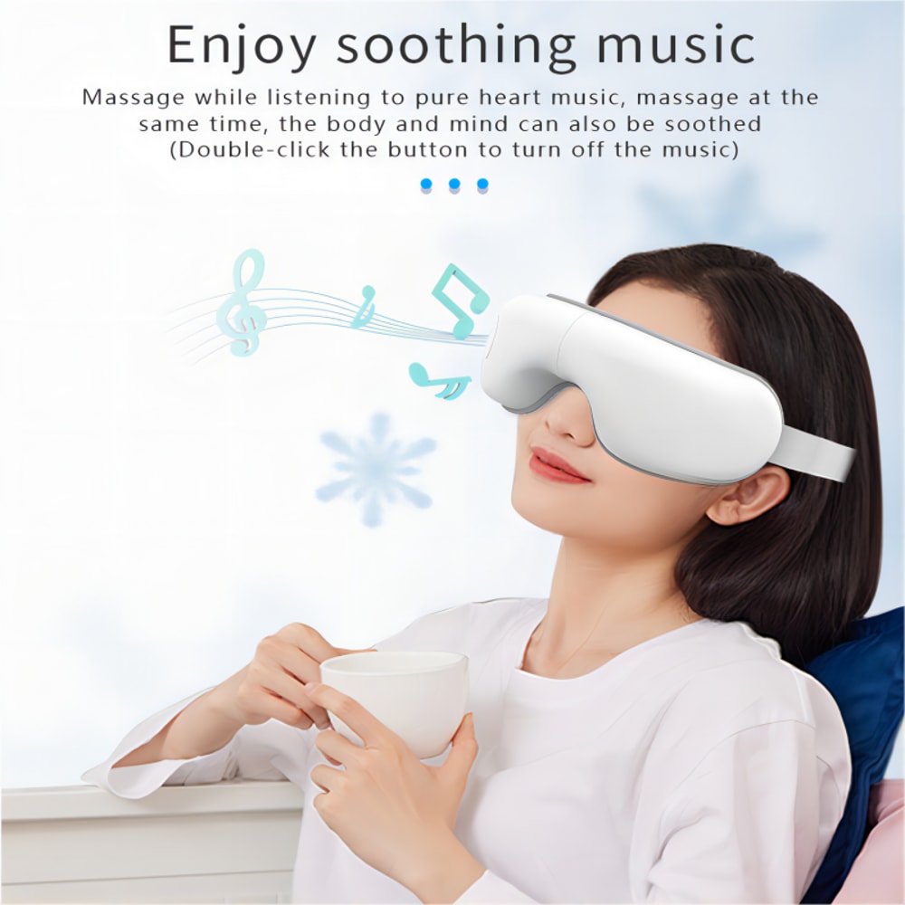 Folding Eye Massager Eye Mask with Heat, Bluetooth Music Airbag Eye Care Device for Eye Strain, Dry Eye Relief & Improv