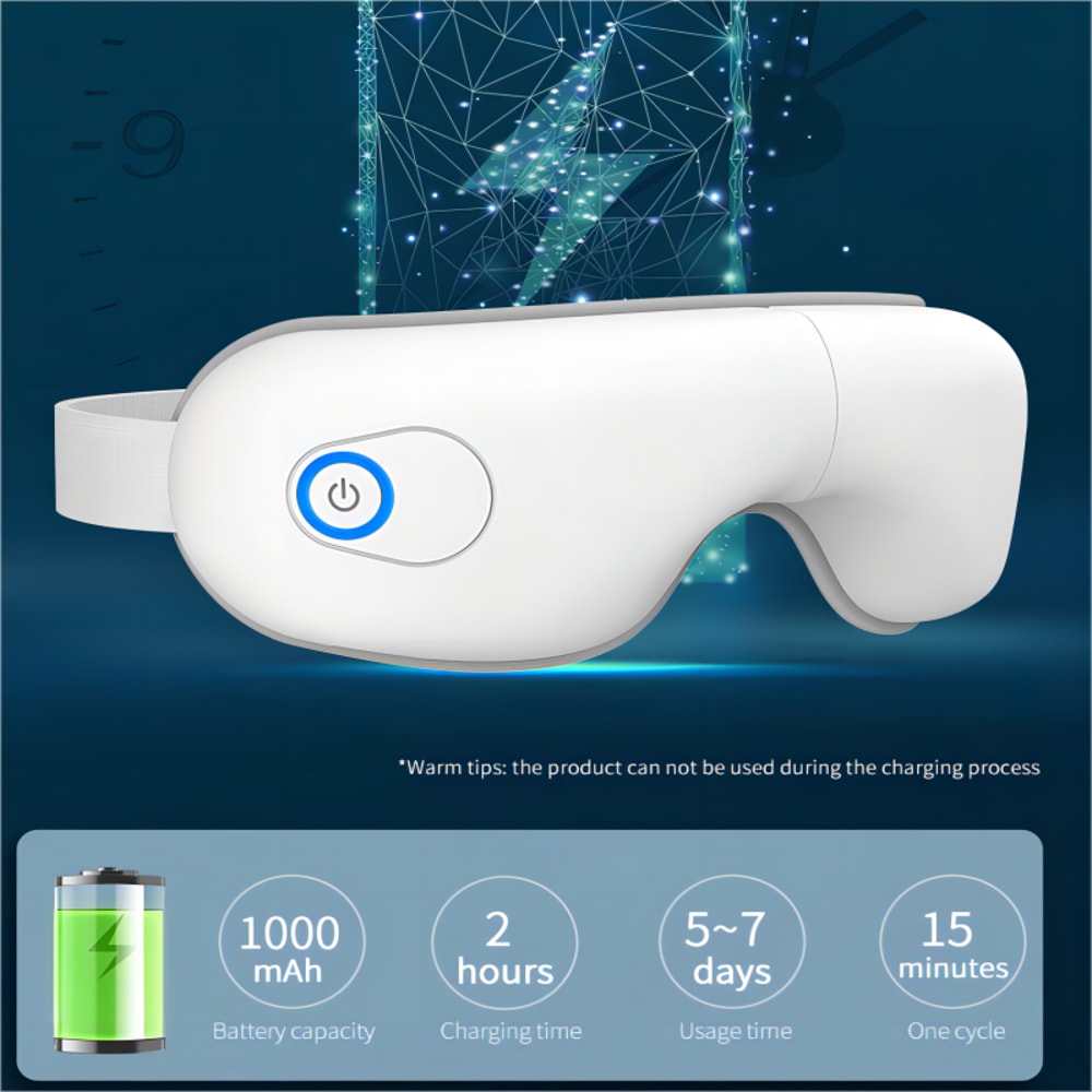 Folding Eye Massager Eye Mask with Heat, Bluetooth Music Airbag Eye Care Device for Eye Strain, Dry Eye Relief & Improv