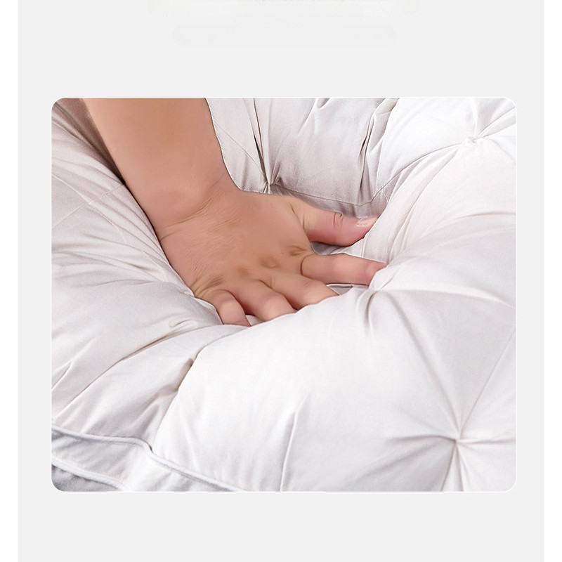 Luxury Goose Down Pillow White Cotton Pillow Cover Rectangle, 5-Star Hotel Sleep Experience with Low-Mid-high Pillows