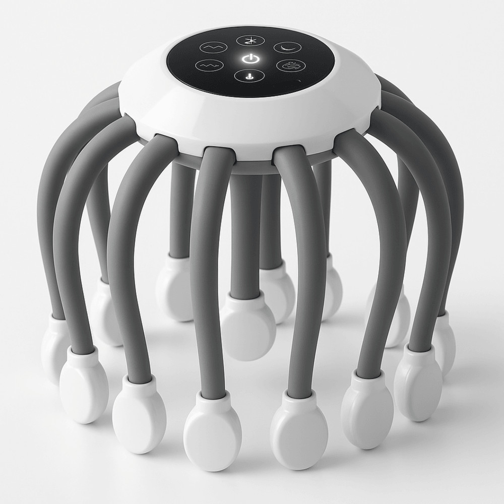 Smart TMS Vibration Scalp Head Massager With Red Light Octopus Massage Machine For Stress Relief 2