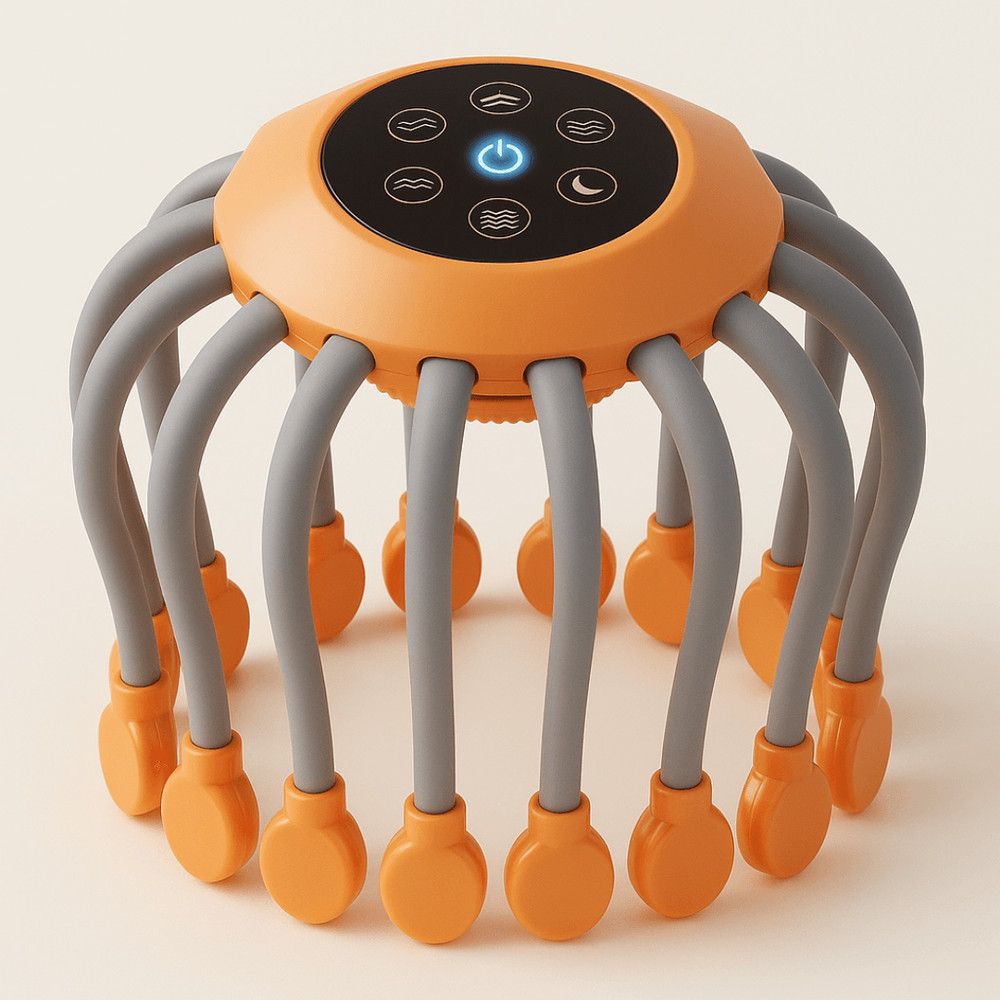 Smart TMS Vibration Scalp Head Massager With Red Light Octopus Massage Machine For Stress Relief 3