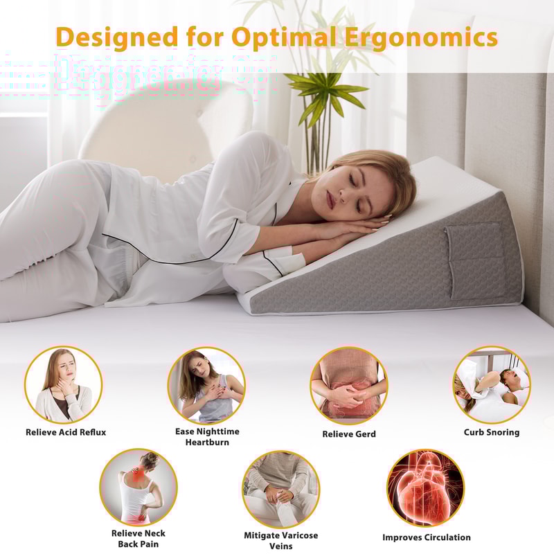 Ultimate Memory Foam Wedge Pillow Enhanced Sleep Support For Surgery Recovery Ideal Leg Elevation 2