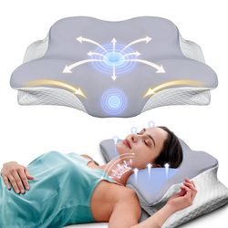 butterfly shaped memory foam pillow, slow rebound cervical neck support, orthopedic pain relief sleeping pillow