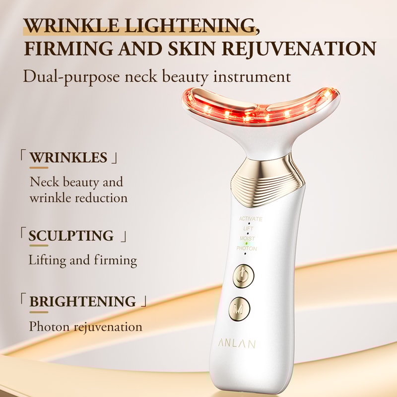 Dual Polar Neck Beauty Device Anti Aging Remove Double Chin EMS Facial Lifting 5color Photon Warm F 1
