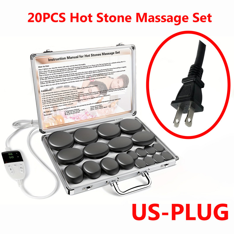 Hot Stone Massage Set With Temperature Adjustment Professional Spa Tool Neck And Body Relaxation 7