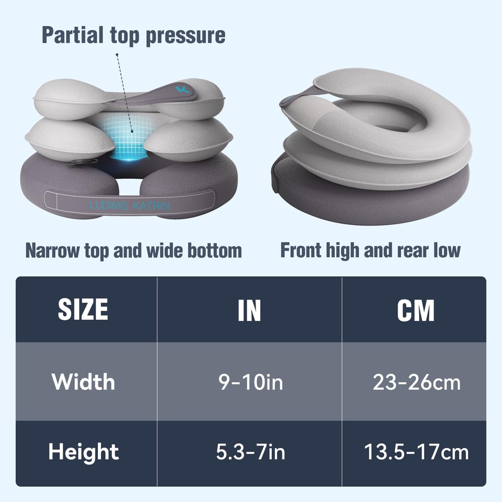 Cervical Neck Traction Device Inflatable Neck Stretcher Pillow For Instant Neck Decompression Home