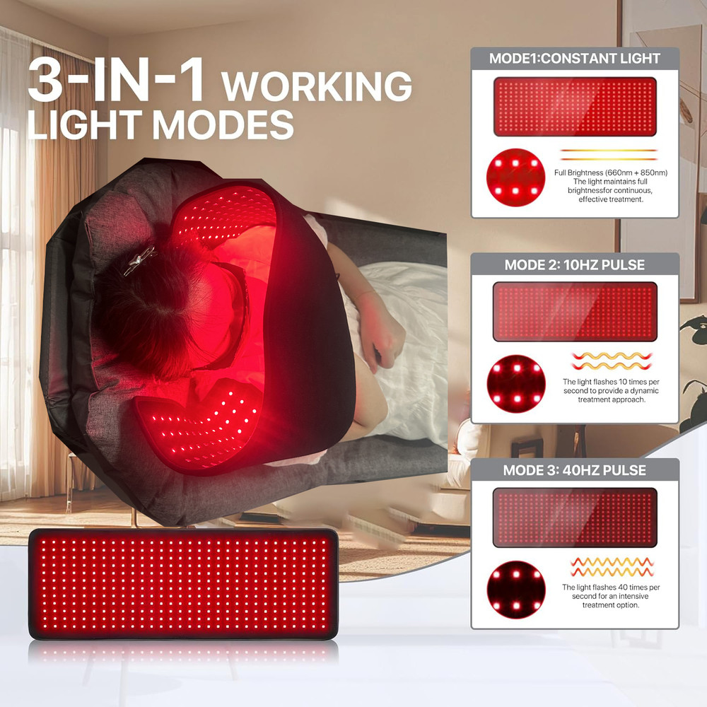Red And Infrared Therapy Belt Wearable Wrap Large Heating Pad Beauty Device For Face Body Shoulder  4