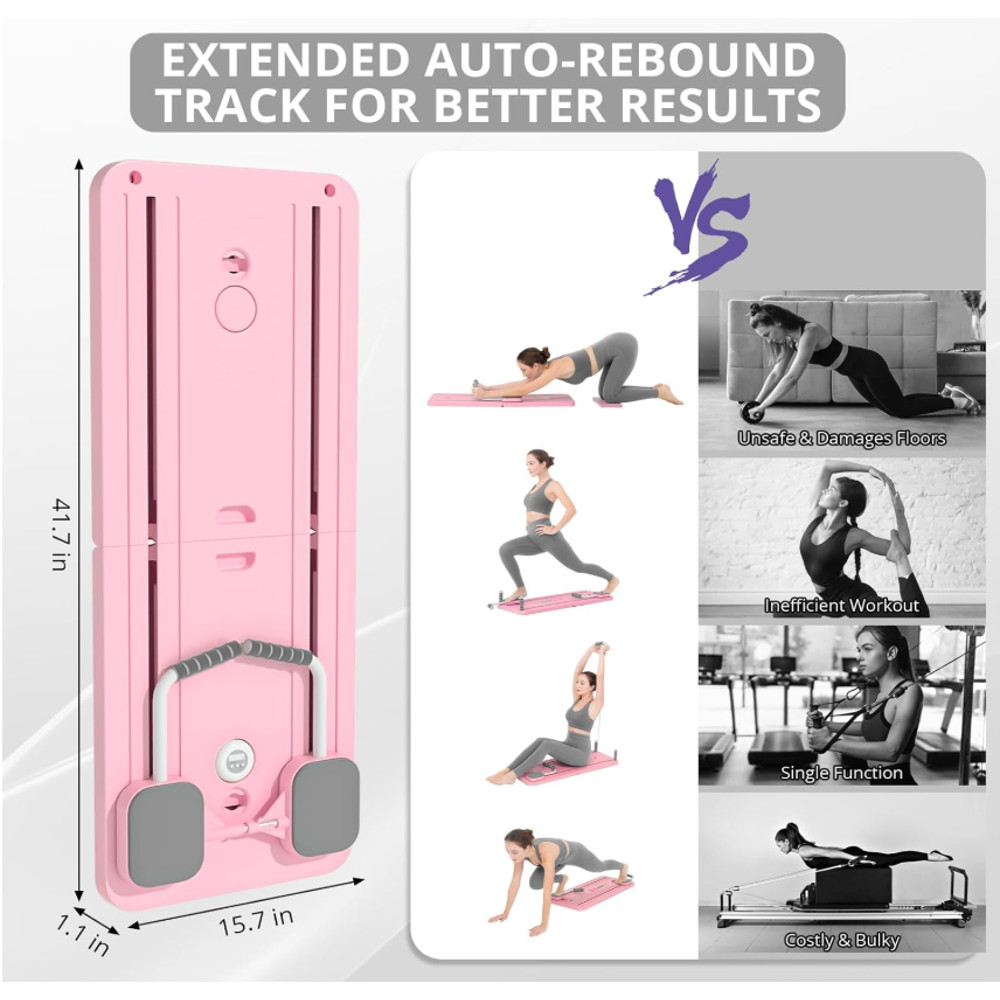 Adjustable Pilates Board Home Workout Machine Foldable Ab  Pushup Workout Board Yoga Reformer With  1