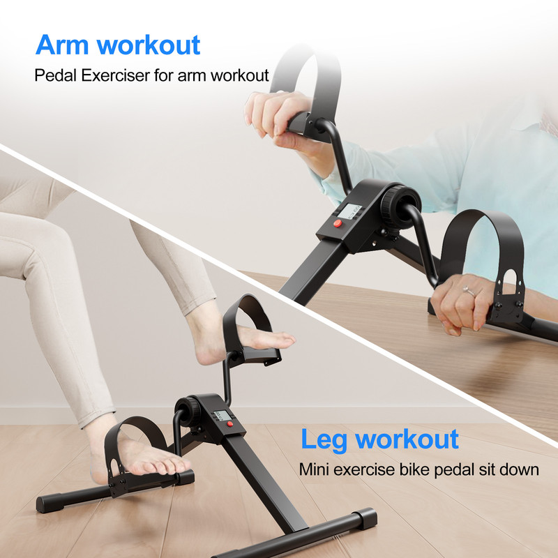 Under Desk Bike Pedal Mini Exercise Bike With Electronic Display For Indoor Leg And Arm Recovery Fo 5