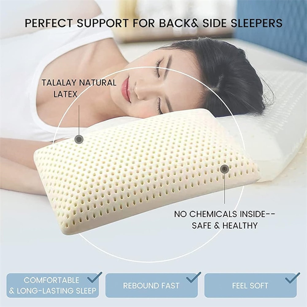 Luxury Pillow Natural Latex Sleeping Pillow Orthopedic Cervical Pillows For Side Back Stomach Sleep