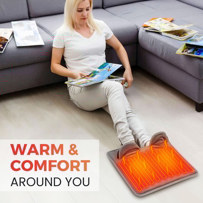 Electric Foot Heating Pad Washable Feet Warmer Soft Plush Thermal Blanket Foot Warming Mat For Home 0