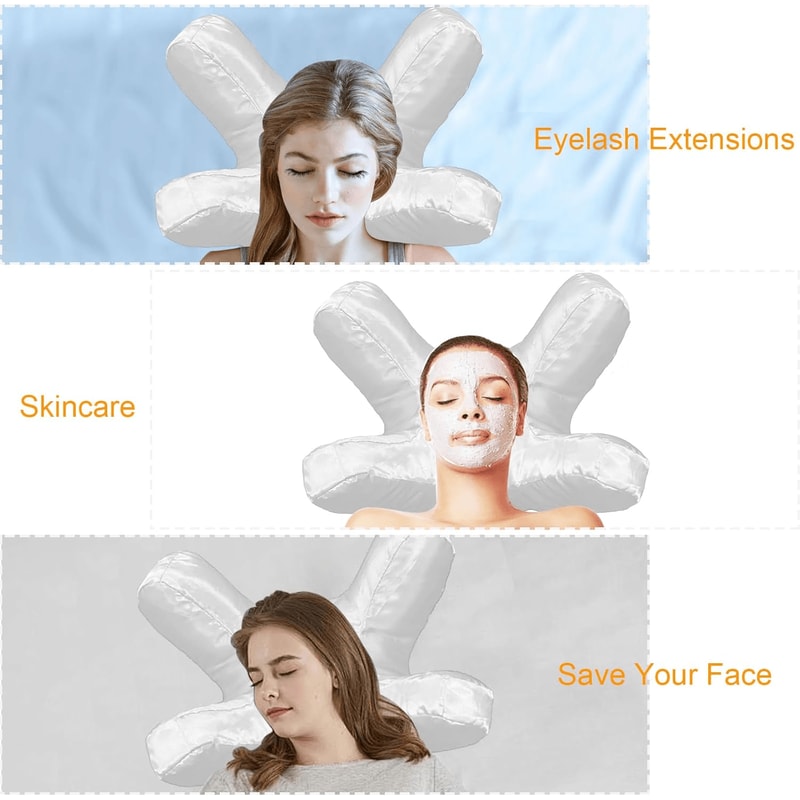 Luxury Memory Foam Face Pillow With Free White Satin Pillowcase For Beauty Sleep Anti Wrinkles Agin 3