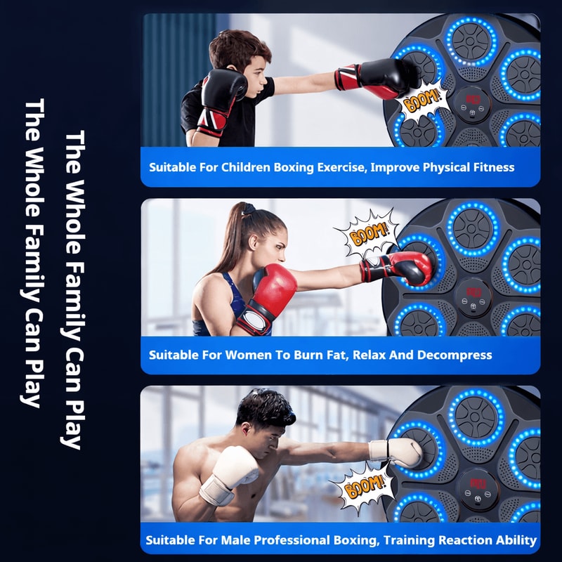 Smart Bluetooth Music Boxing Trainer Wall Mounted Electronic Boxing Target For Home Gym Smart Train