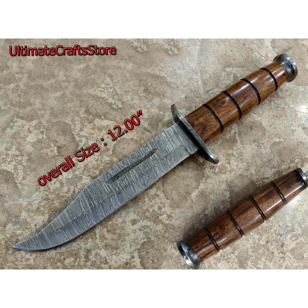 Hand Crafted 1200 Custom Made Damascus Steel KBAR Hunting Knife A Unique Gift Idea 2566 1