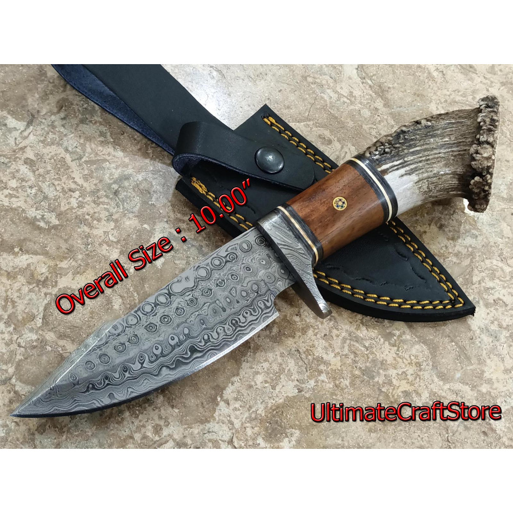 Hand Crafted Custom Made Damascus Steel Fish Design Ulu Skinner edc Hunting Knife A Unique Gift Id 0
