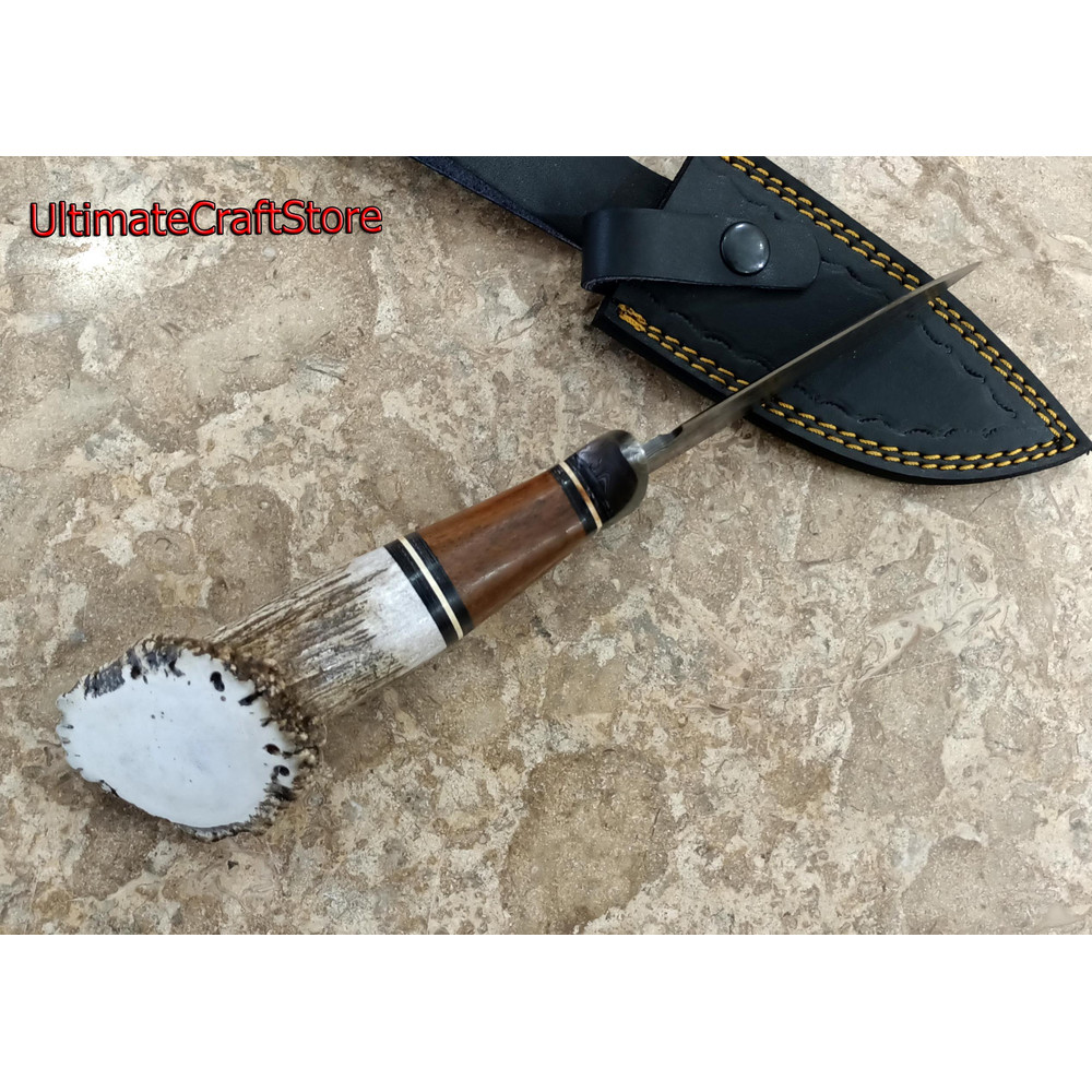 Hand Crafted Custom Made Damascus Steel Fish Design Ulu Skinner edc Hunting Knife A Unique Gift Id 2