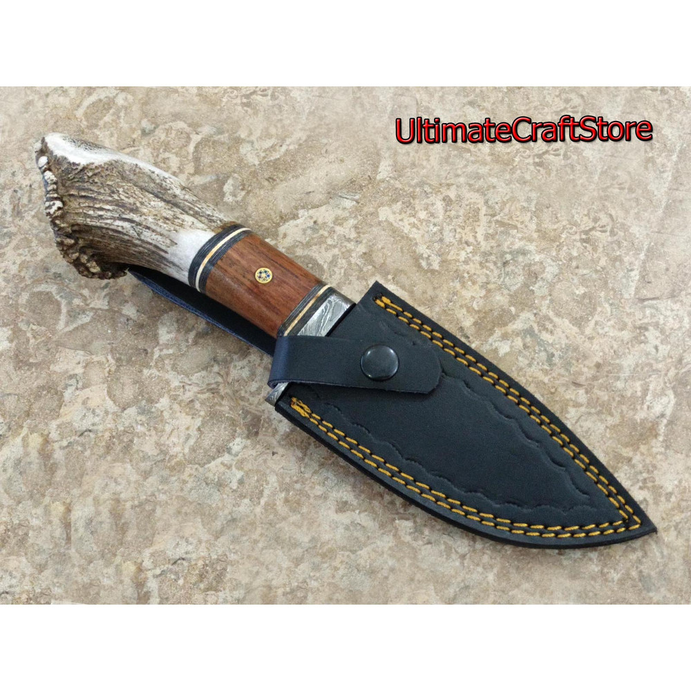 Hand Crafted Custom Made Damascus Steel Fish Design Ulu Skinner edc Hunting Knife A Unique Gift Id 3