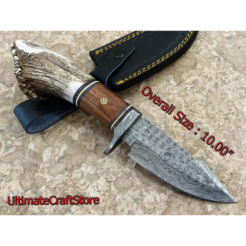 Hand Crafted Custom Made Damascus Steel Fish Design Ulu Skinner edc Hunting Knife A Unique Gift Id 4