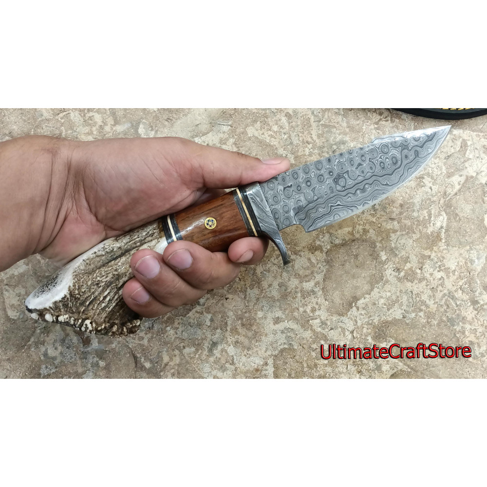 Hand Crafted Custom Made Damascus Steel Fish Design Ulu Skinner edc Hunting Knife A Unique Gift Id 1