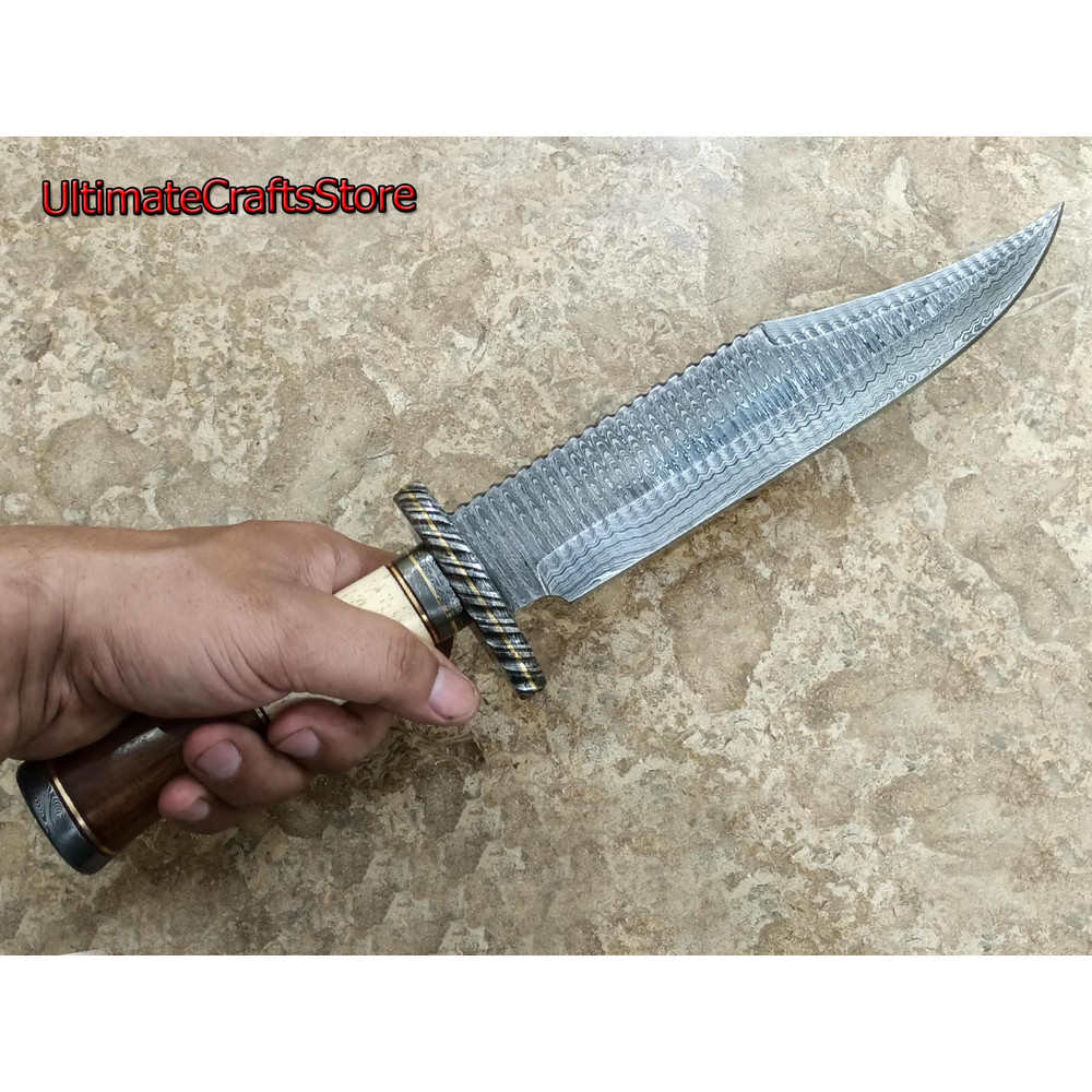 Hand Crafted 1550 Custom Made Damascus Steel Survival Bowie Knife A Unique Gift Idea UCS10 3