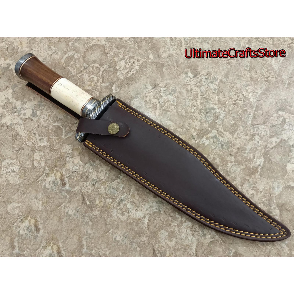 Hand Crafted 1550 Custom Made Damascus Steel Survival Bowie Knife A Unique Gift Idea UCS10 4
