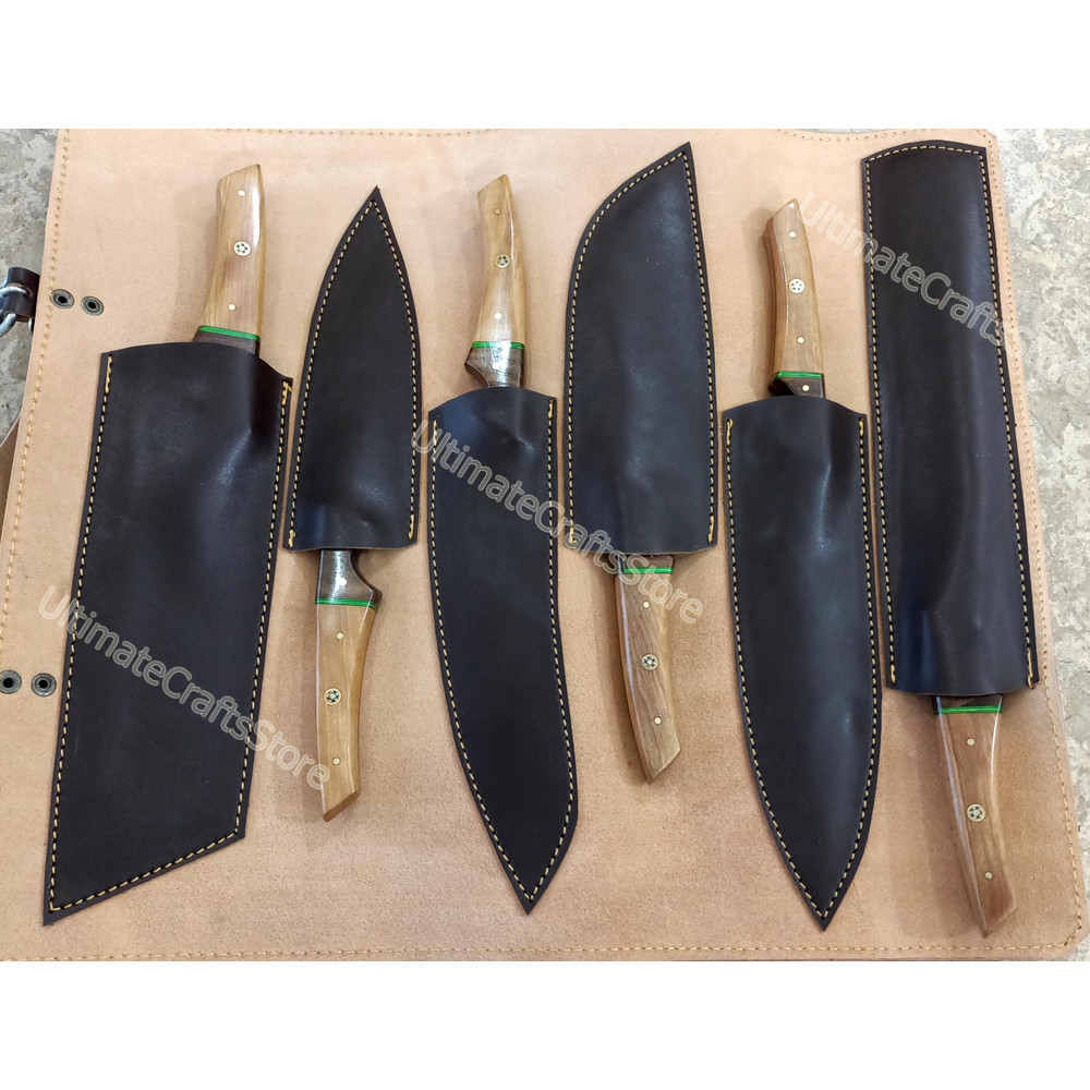 Hand Crafted 6 Pcs Set Custom Made Damascus Steel Chefkitchen Knife A Unique Gift Idea 30691 1