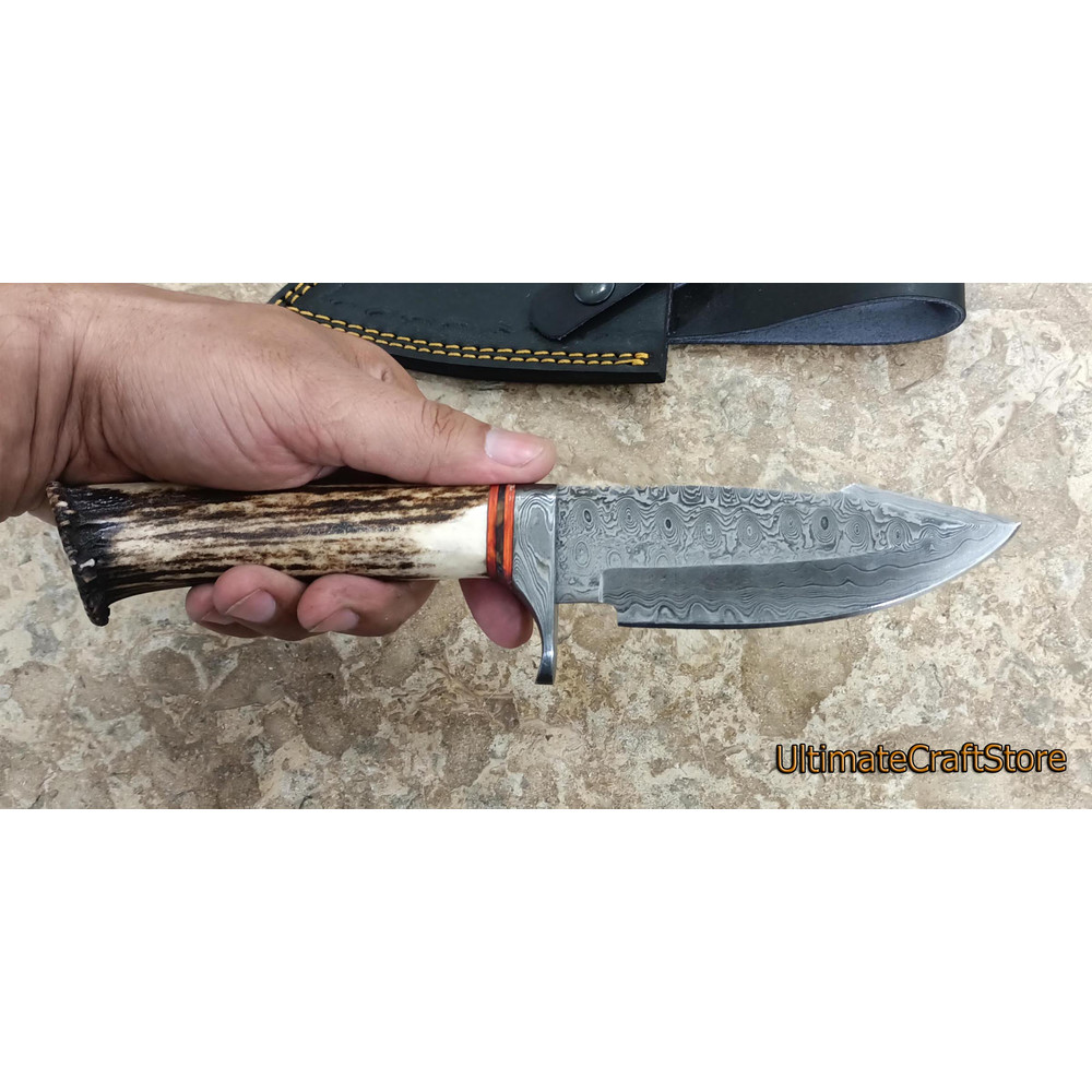 Hand Crafted Custom Made Damascus Steel Fish Design Ulu Skinner edc Hunting Knife A Unique Gift Id 0