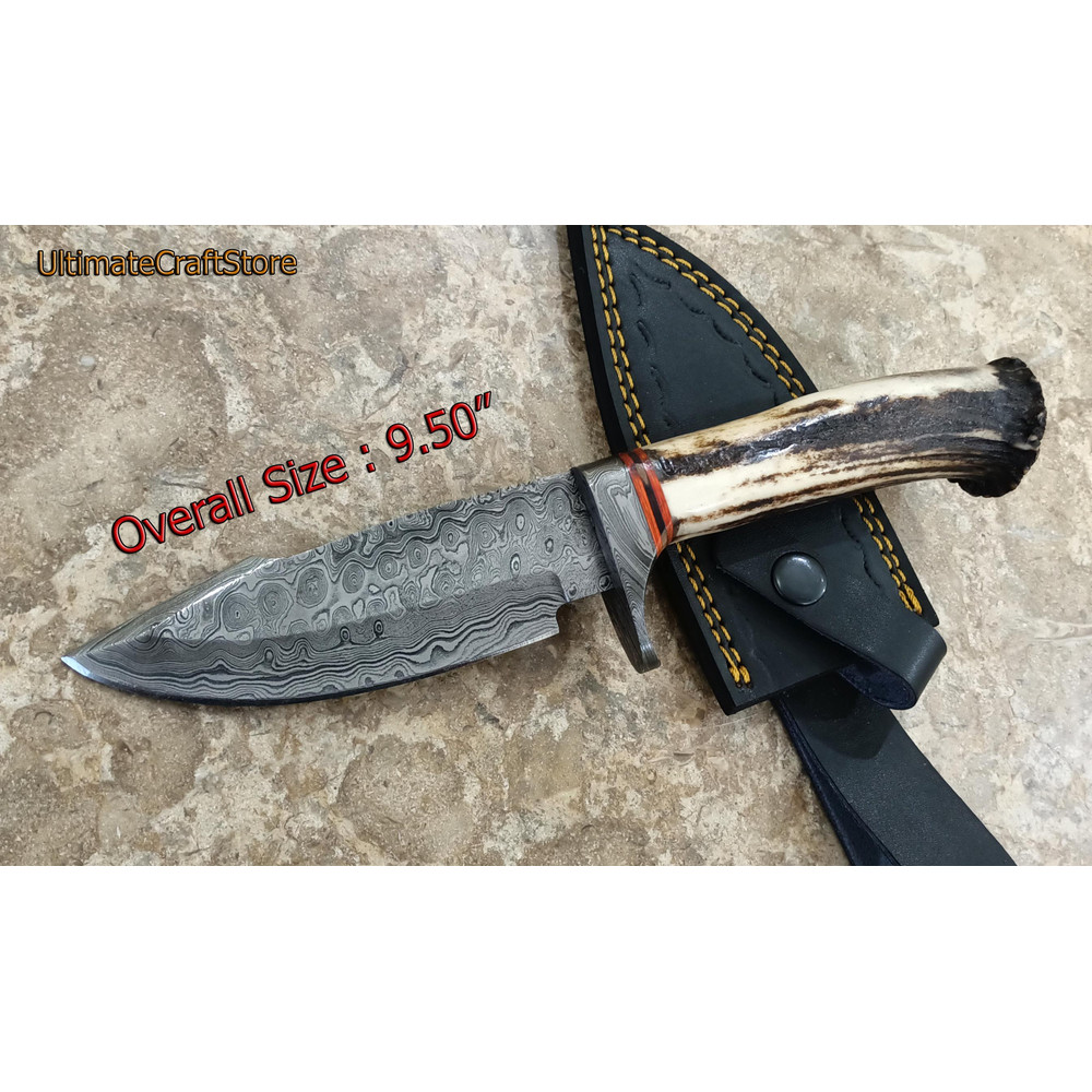 Hand Crafted Custom Made Damascus Steel Fish Design Ulu Skinner edc Hunting Knife A Unique Gift Id 1
