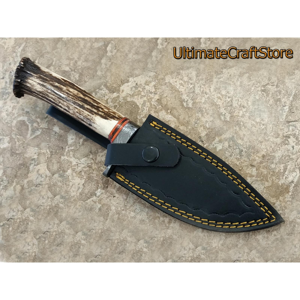 Hand Crafted Custom Made Damascus Steel Fish Design Ulu Skinner edc Hunting Knife A Unique Gift Id 3