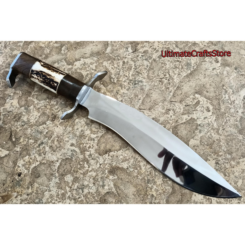 Hand Crafted 1475 Custom Made Damascus Steel Mirror Polish Survival Bowie Knife A Unique Gift Idea 2