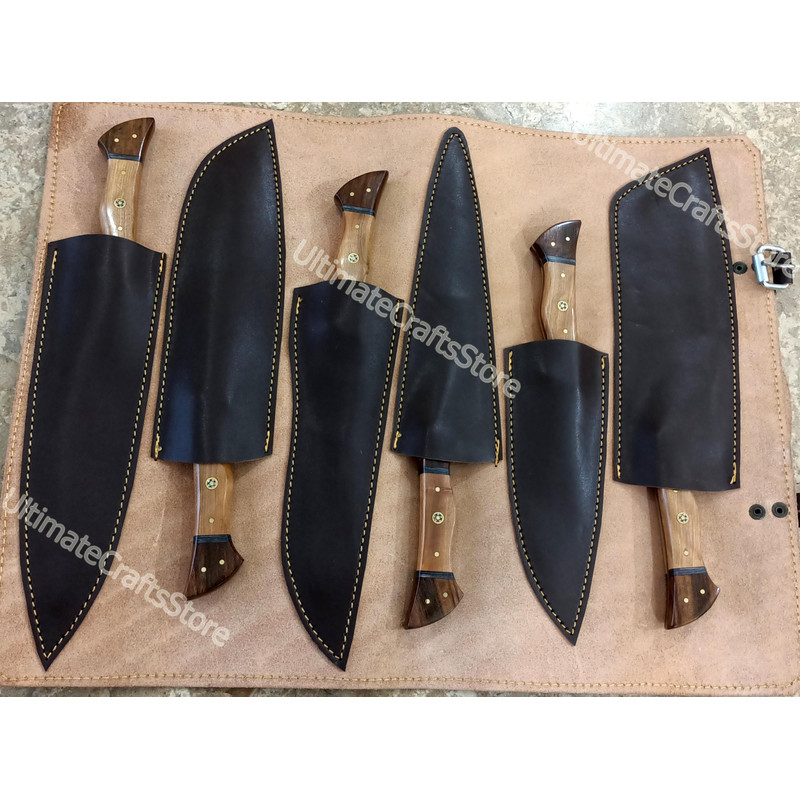 Hand Crafted 6 Pcs Set Of Custom Made Damascus Steel Chefkitchen Knife A Unique Gift Idea 30701 1