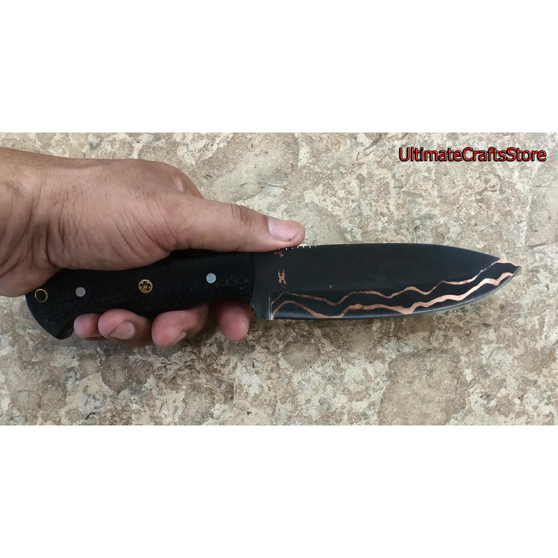 Hand Crafted Custom Made Carbon Steel And Copper edc Hunting Knife A Unique Gift Idea UCS09 4