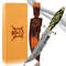 AXENCRAFT 12 Handmade Damascus Clip Point Bowie Knife Full Tang Hunting Knife With Ornate Handle 0
