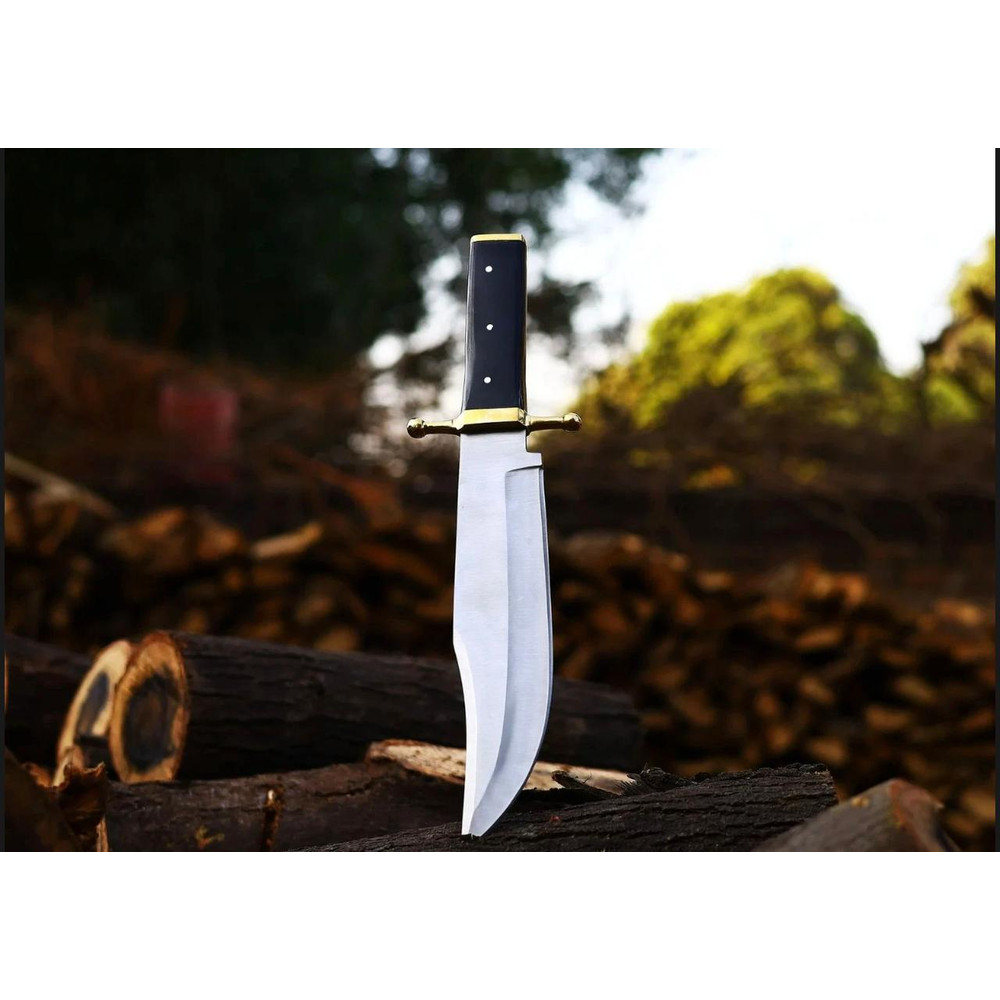 AXENCRAFT 16Handmade Bowie Knife 10 High Carbon Steel Blade 55 Black Handle With 05 Brass Leather 1