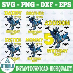 personalized name batman birthday boy png, batman family png, family png, customized matching family png, birthday boy p