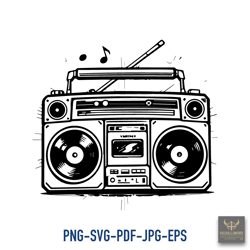 retro radio b&w t-shirt design