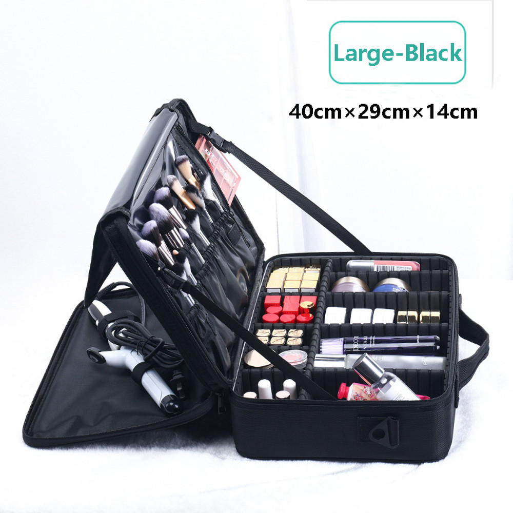 Sizes Cosmetic Organizer, Large Capacity Makeup Case, Brush Bag Barber Train Case for Hair Cutter Sets, Makeup Artists