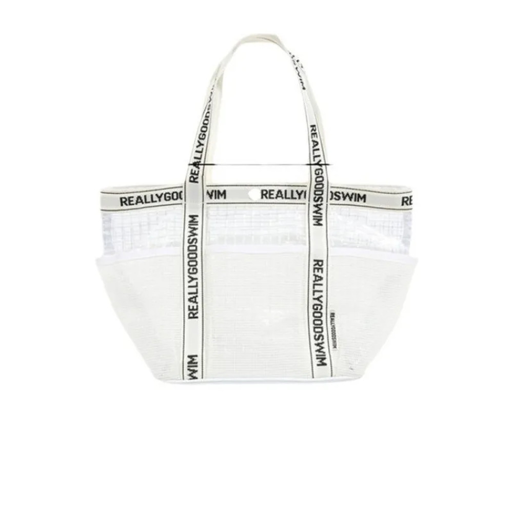 Waterproof PVC Beach Tote Bag Large Capacity Swim Bag with Wet Dry Separate Multi Pocket for Travel Toiletry Organizer