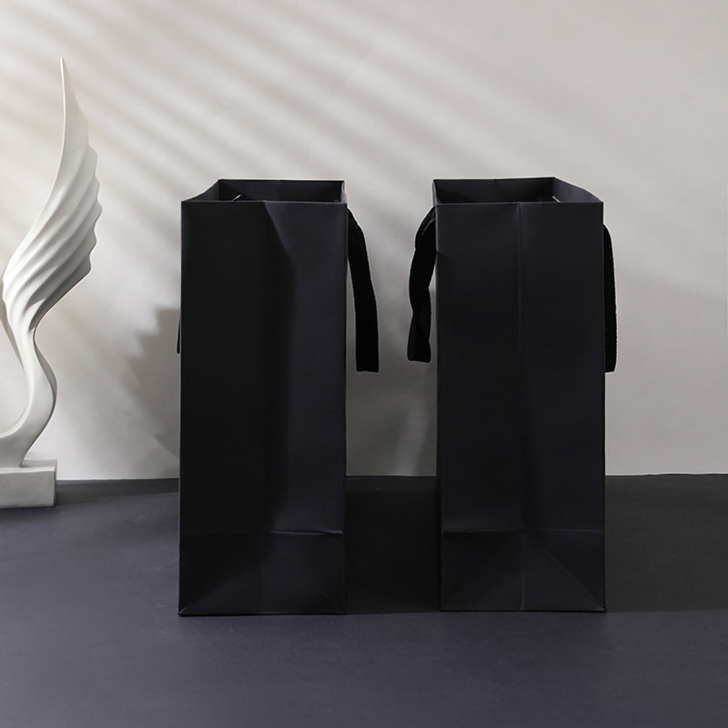 Black Kraft Paper Bags for Wedding, Christmas Party Candy, Food Cookies Packing, Fashion Gifts & Clothes Packaging