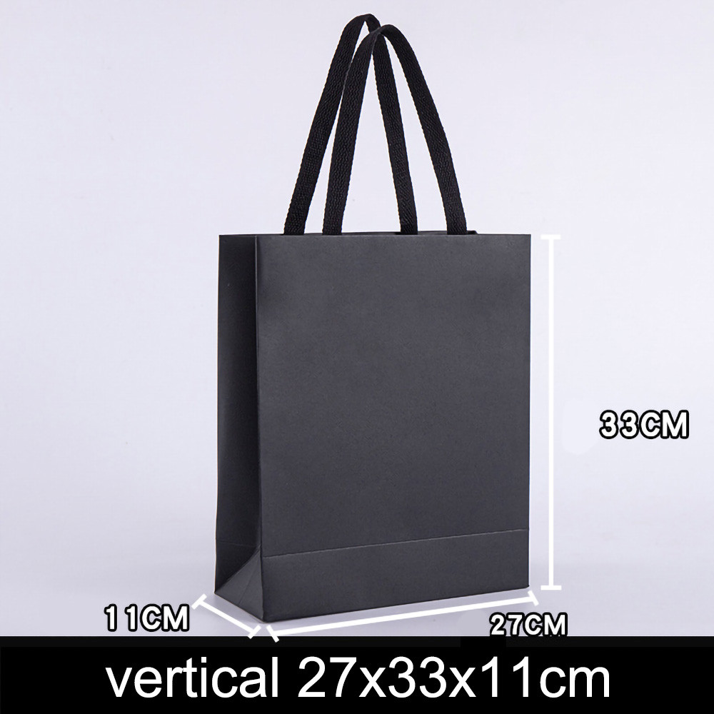 Black Kraft Paper Bags for Wedding, Christmas Party Candy, Food Cookies Packing, Fashion Gifts & Clothes Packaging