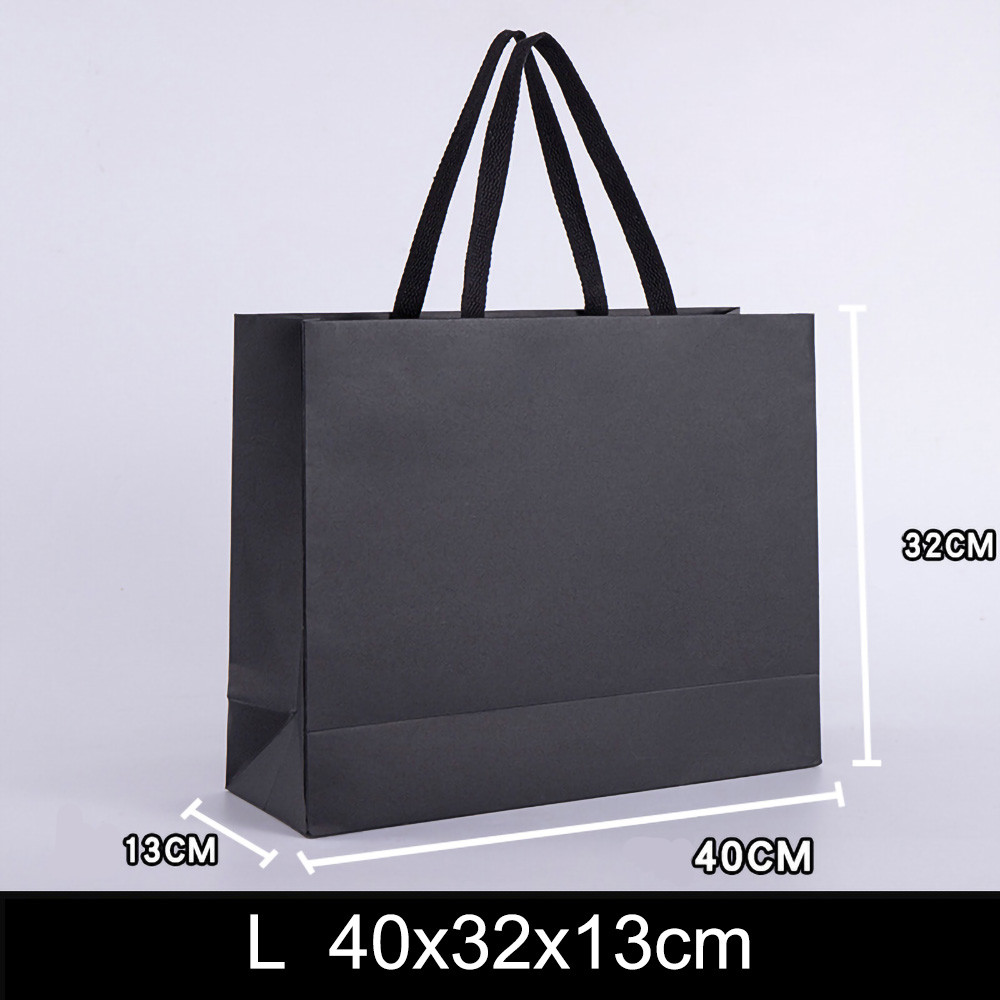 Black Kraft Paper Bags for Wedding, Christmas Party Candy, Food Cookies Packing, Fashion Gifts & Clothes Packaging