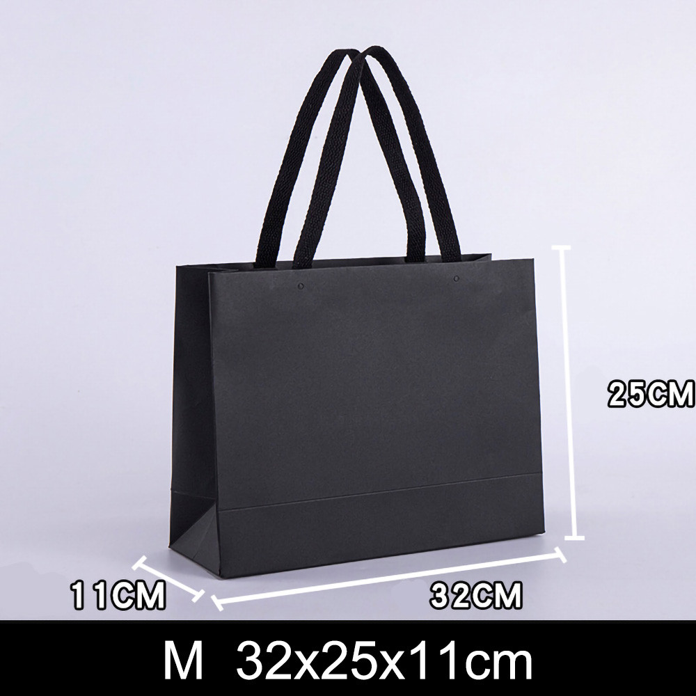 Black Kraft Paper Bags for Wedding, Christmas Party Candy, Food Cookies Packing, Fashion Gifts & Clothes Packaging