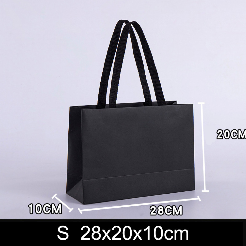 Black Kraft Paper Bags for Wedding, Christmas Party Candy, Food Cookies Packing, Fashion Gifts & Clothes Packaging