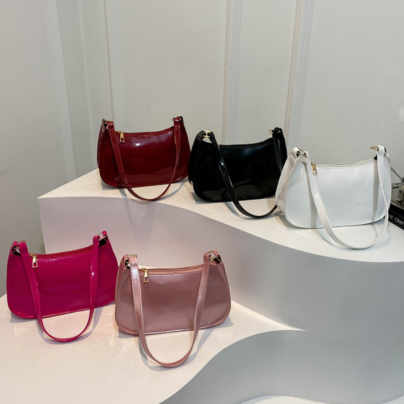 Women's Retro Solid Color Handbag, Leather Shoulder Underarm Bag, Casual Hobos Purses and Fashion Ladies Hand Bags