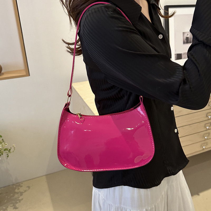 Women's Retro Solid Color Handbag, Leather Shoulder Underarm Bag, Casual Hobos Purses and Fashion Ladies Hand Bags