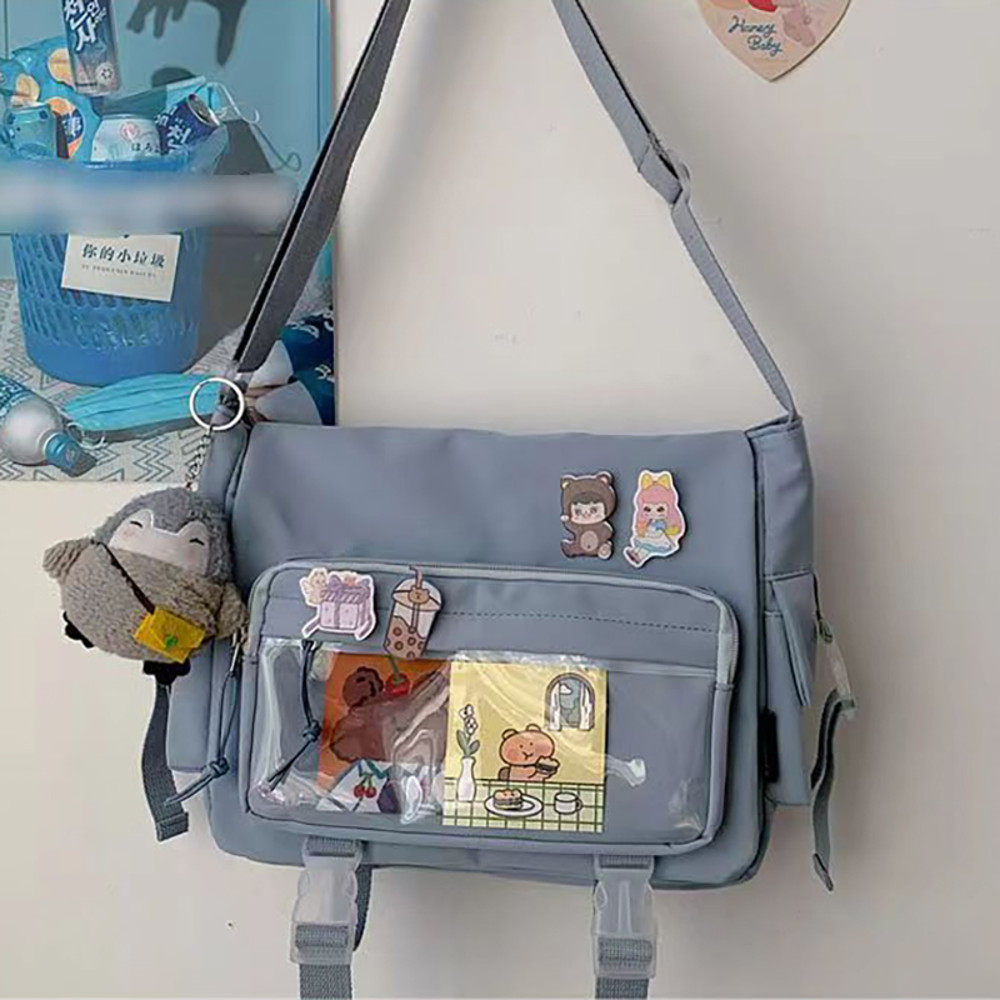 Kawaii Itabag for Dolls, Stylish Nylon Crossbody Tote, Large Shoulder Handbag for Teenage Girls, Trendy School Bag