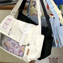new transparent itabag crossbody bag, school bags for teenage girls, diy badges display plate ita bag