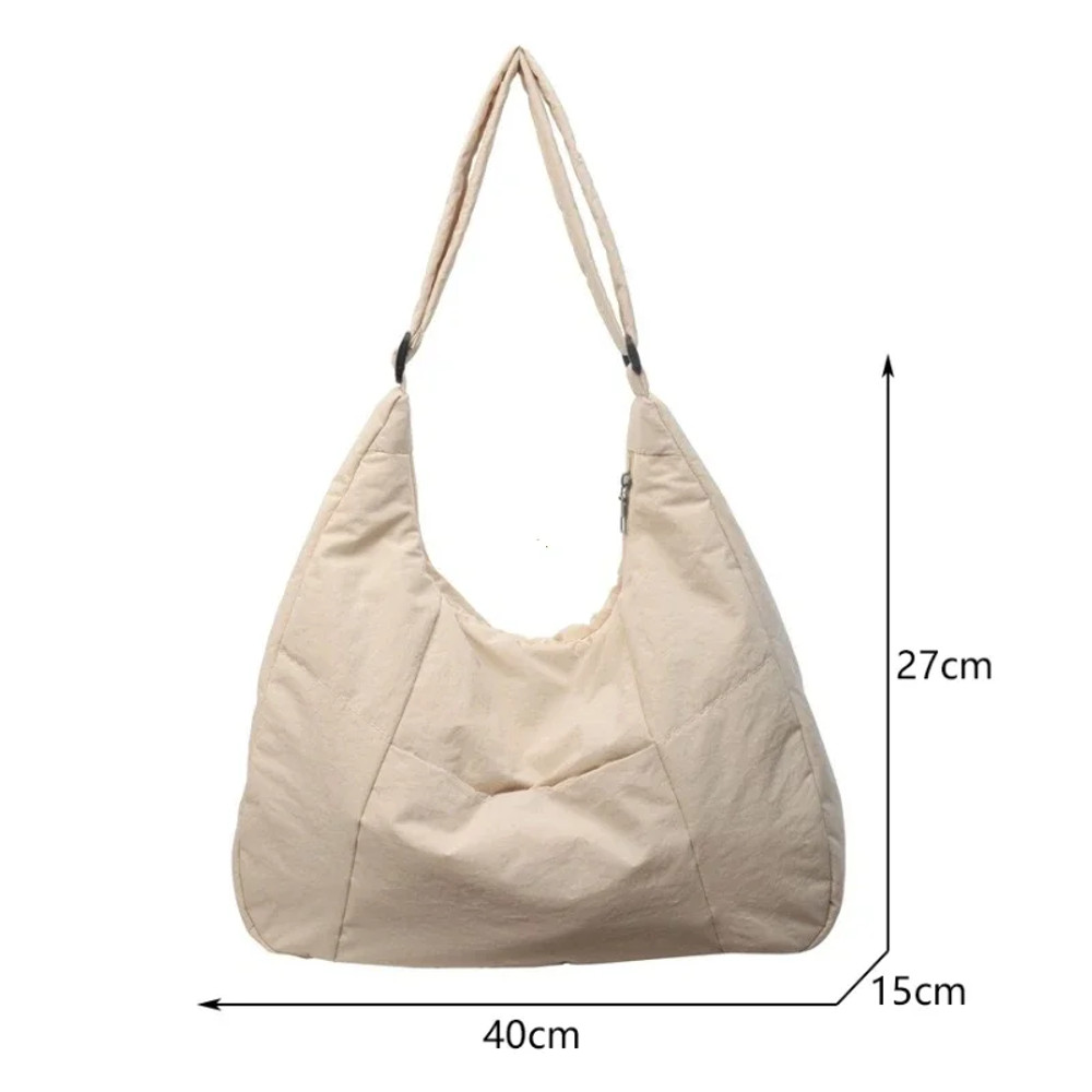Soft Cloth Shoulder Bag for Women, Trendy Spring Casual Style, Big Solid Color Student Handbags Crossbody Bags